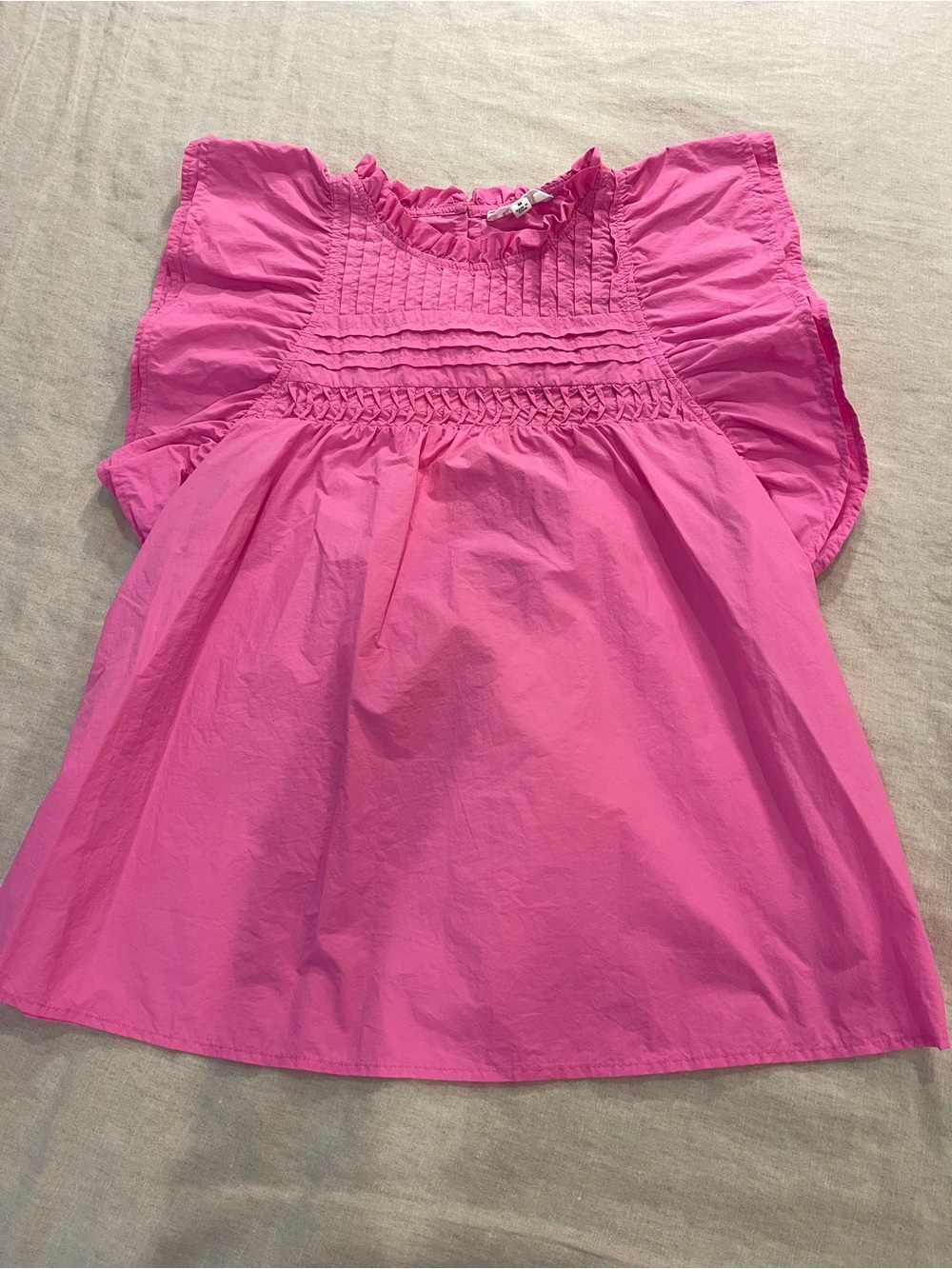 THML Bright Pink Ruffle Sleeve Top size medium